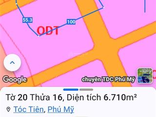 6710 m2 cần bán. siêu quỹ đất mặt tiền mỹ xuân  tóc tiên gần 100m mặt tiền cạnh nút giao cao tốc