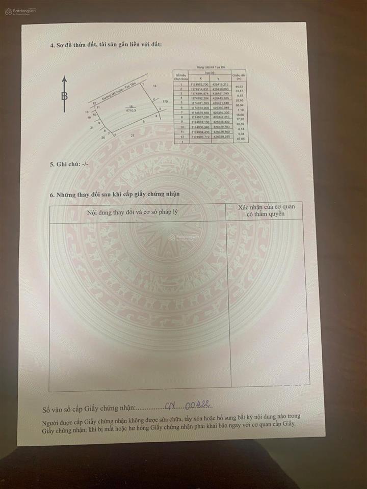 6710 m2 cần bán. siêu quỹ đất mặt tiền mỹ xuân  tóc tiên gần 100m mặt tiền cạnh nút giao cao tốc