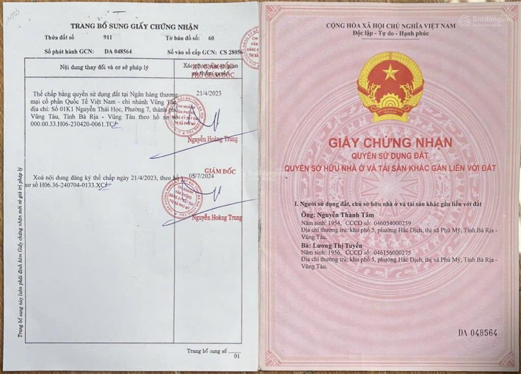 Bán đất tại hắc dịch  tóc tiên, 1,03 tỷ, 295m2, sổ đỏ đầy đủ