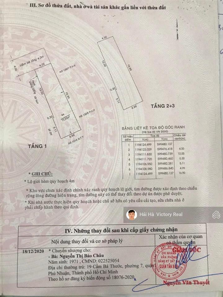 Bán nhà đường nguyễn thanh tuyền, tân bình, khu phân lô  dt 5x17m, thích hợp xây mới cao tầng