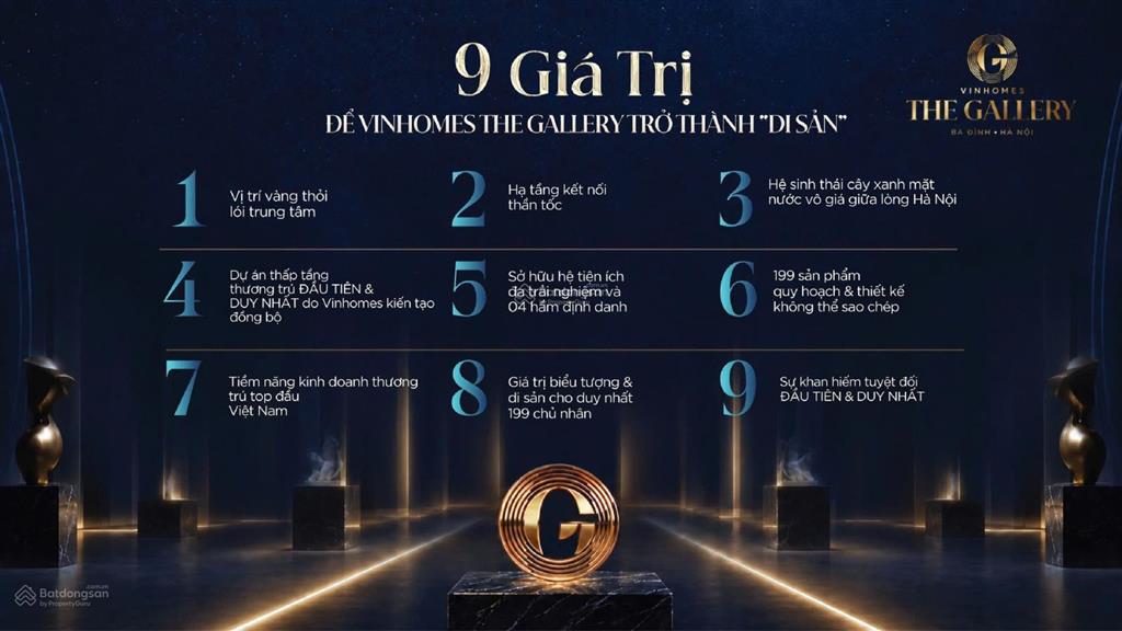 Bán liền kề vinhomes the gallery giảng võ, lô góc 2 mặt tiền, 90m2x5t, gần hồ, giá 63 tỷ