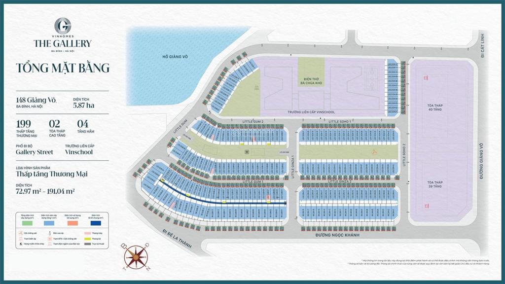 Bán shophouse vinhomes the gallery giảng võ  ngọc khánh dt 123,7m2 x5 tầng giá 46,29 tỷ