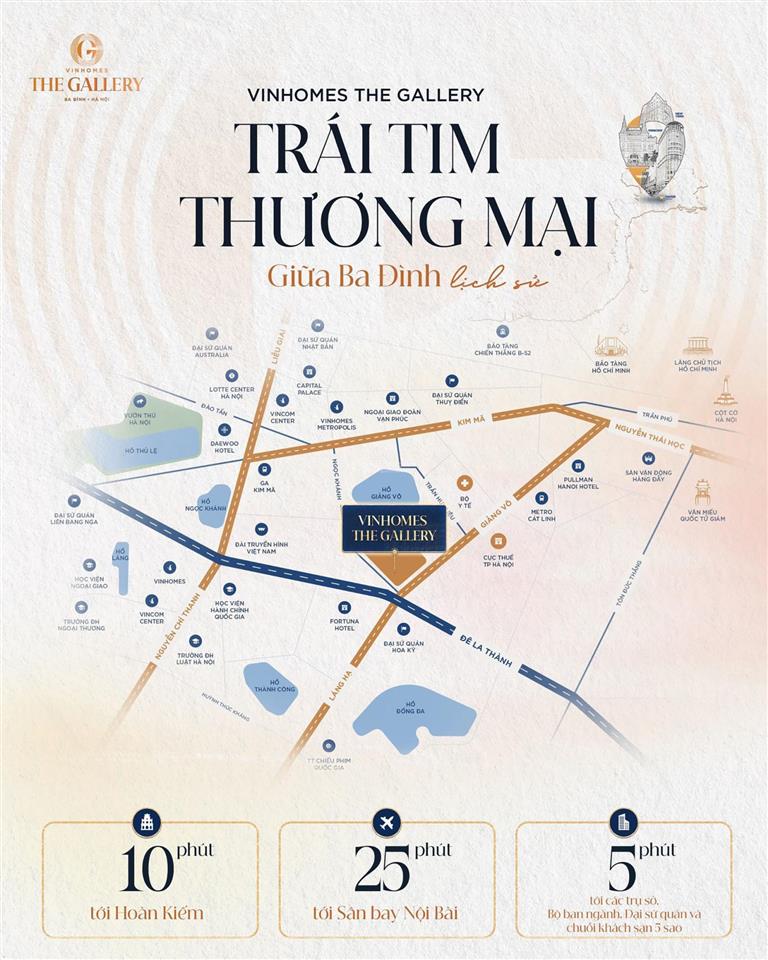 Bán shophouse vinhomes the gallery giảng võ  ngọc khánh dt 123,7m2 x5 tầng giá 46,29 tỷ