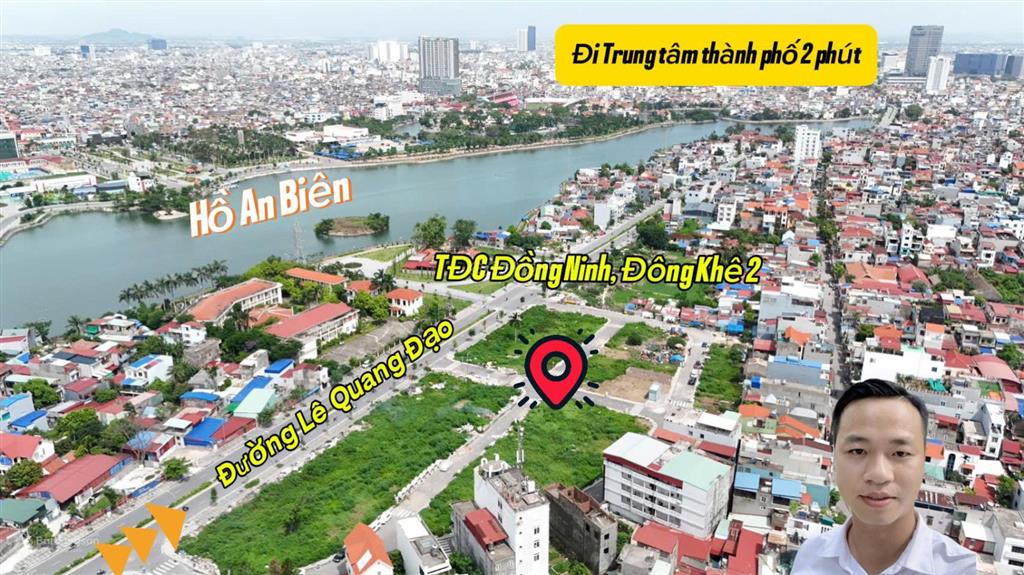 40m ngang 4m đẹp tđc đồng ninh, tuyến 2 đường lê quang đạo, gần đại học y. ngay cạnh hồ an biên.