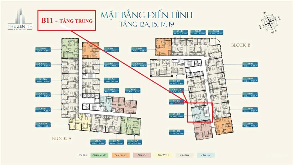 1 căn 1pn  56m²  tầng trung còn lại tại the zenith  thanh toán giãn 1%