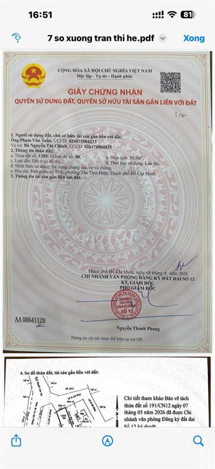 đất đẹp nguỹen ảnh thủ bán gấp giá 3,8 tỷ