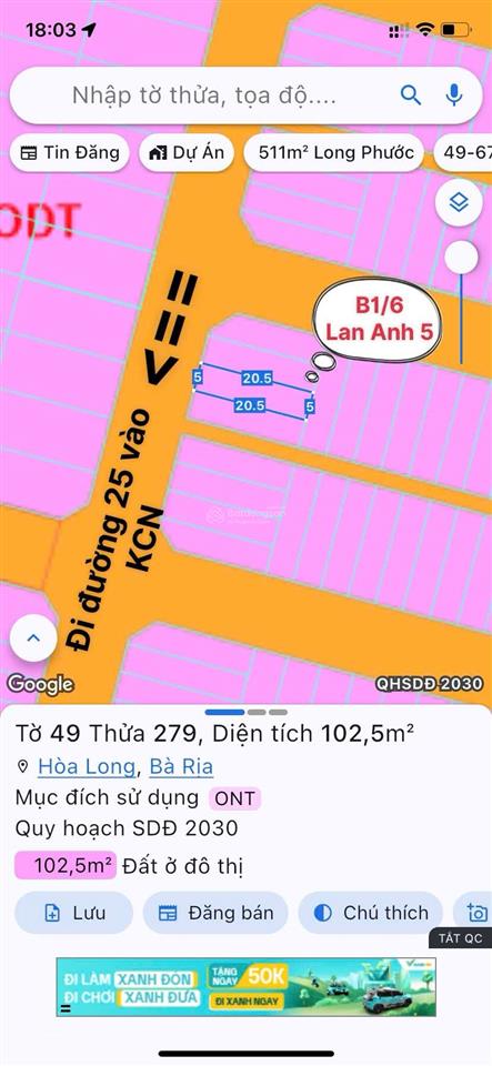 Chính chủ bán đất nền dự án lan anh residential, phường tam long, tphcm. giá 1,1 tỷ / 100m²