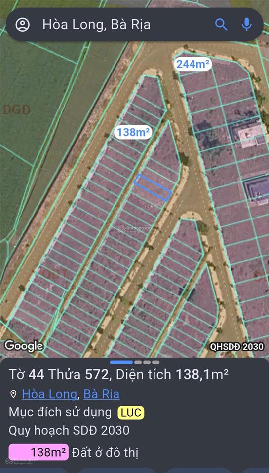 Bán đất nền dự án thanh sơn residence, bà rịa, 2,48 tỷ, dt 138 m2, p. tam long, tphcm