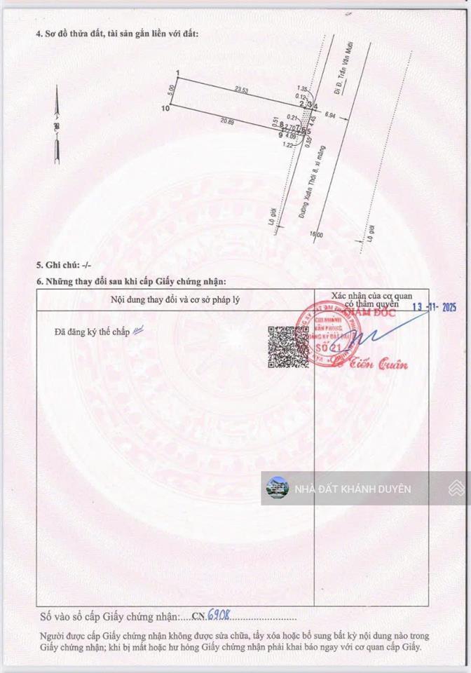 Đất 5 x 23m đường trần văn mười, xã xuân thới sơn, gần công viên du lịch sinh thái hóc môn .