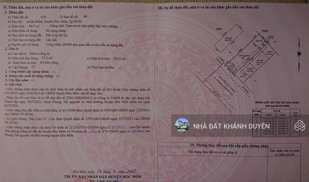 Đất mặt tiền đường tiền lân 18, gần chợ bà điểm tphcm .