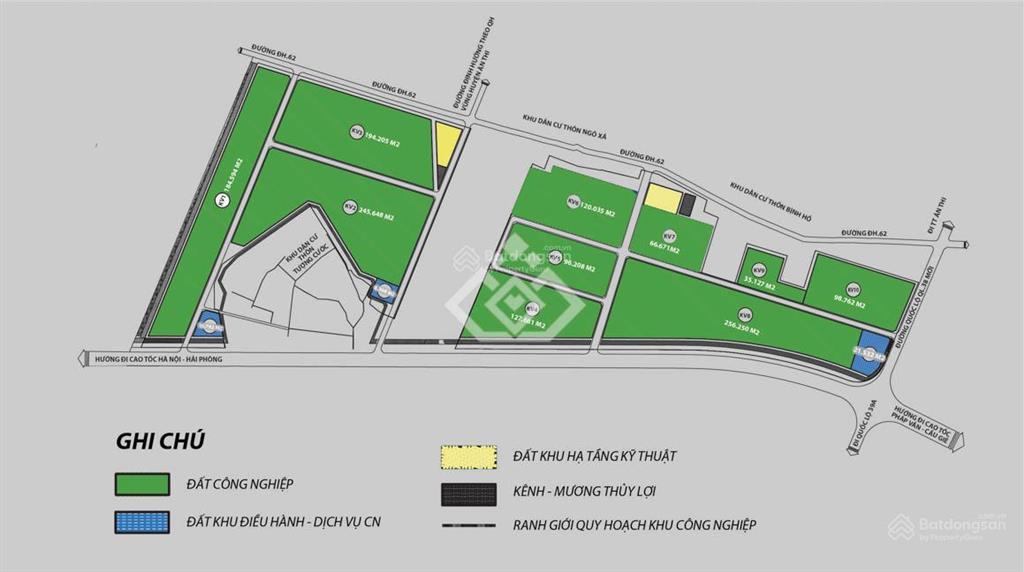 Chuyển nhượng đất xưởng kcn số 5 xuân trúc hưng yên dt 5ha ( 1ha  2ha) đất sẵn sàng ban giao
