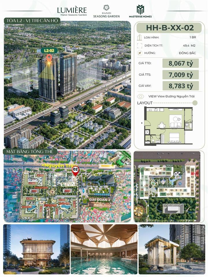 Cần bán nhanh căn hộ 1pn hướng view đông bắc tầng trung chung cư masteri cao xà lá