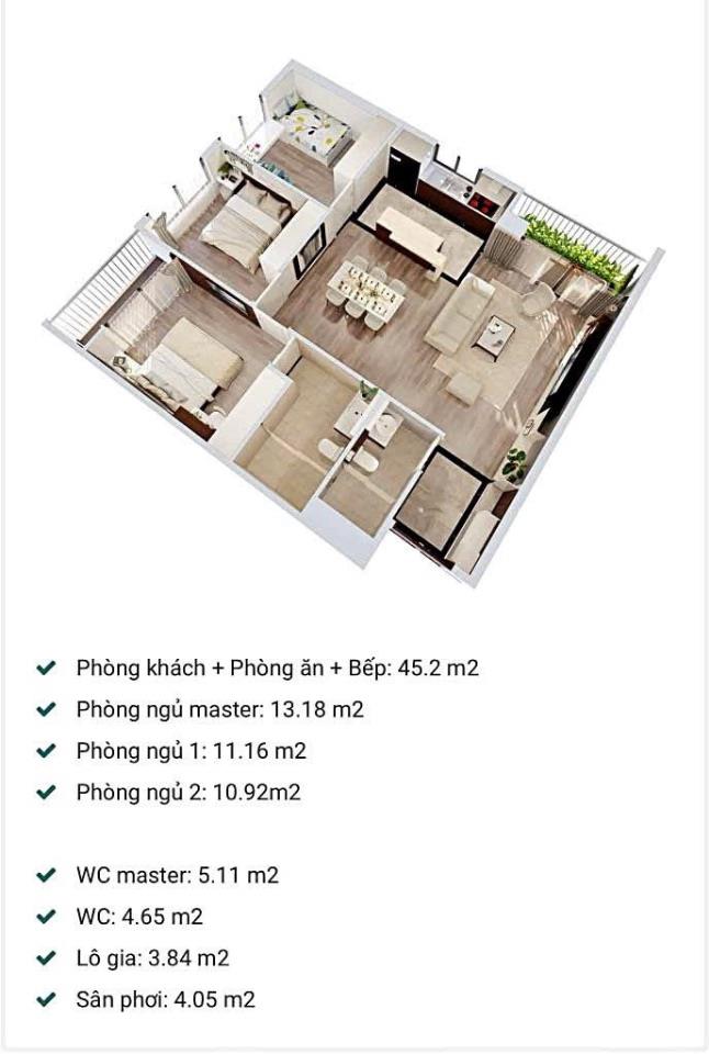 Bán căn hộ cao cấp Imperia Sky Garden Minh Khai căn góc 99m 3pn full đồ view đẹp