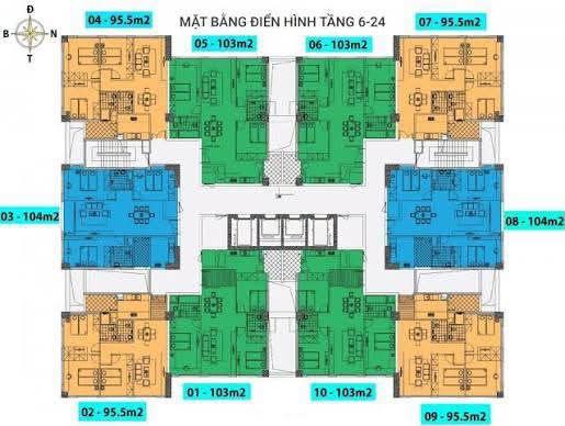 Bán căn hộ chung cư N03T1 ngoại giao đoàn căn góc 95m 3pn full đồ bc Đ-N view hồ tây