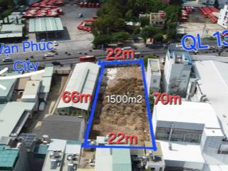 Đất mặt tiền kinh doanh ql13  1100m²  ngang 22x50m  cho thuê kd đa ngành nghề