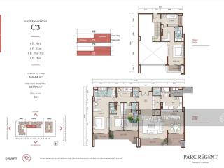 Duy nhất căn duplex c3 321m2 tầng cao view thoáng hàng cực hiếm tại parc régent giá chỉ 38.x tỷ