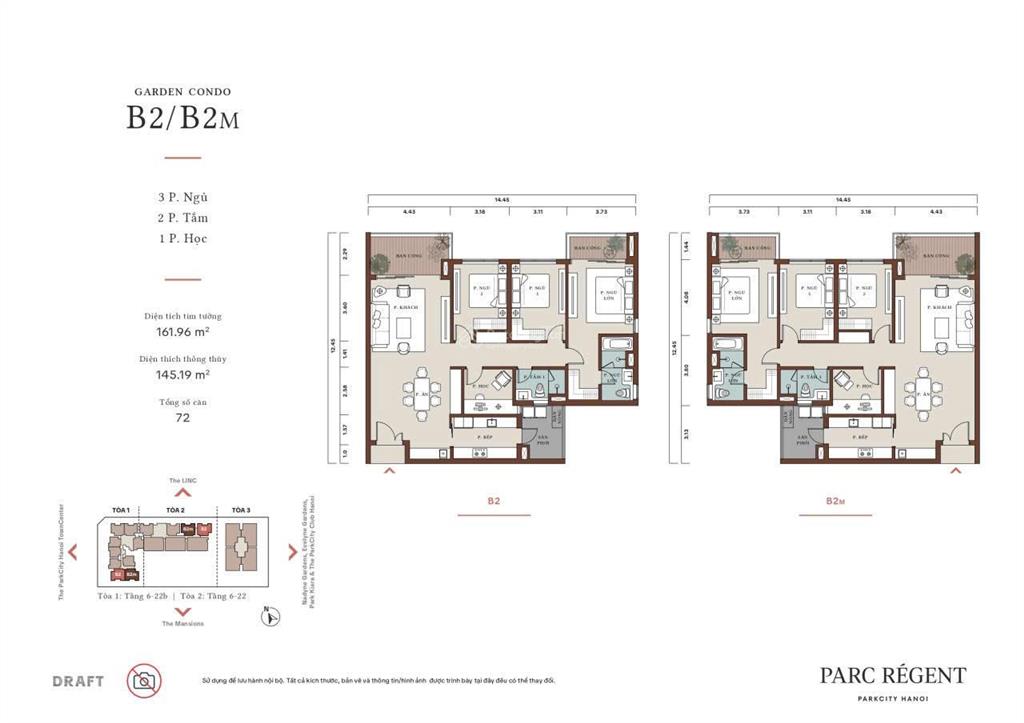 145m2 parc régent giá 16,2 tỷ | view nội khu the mansions