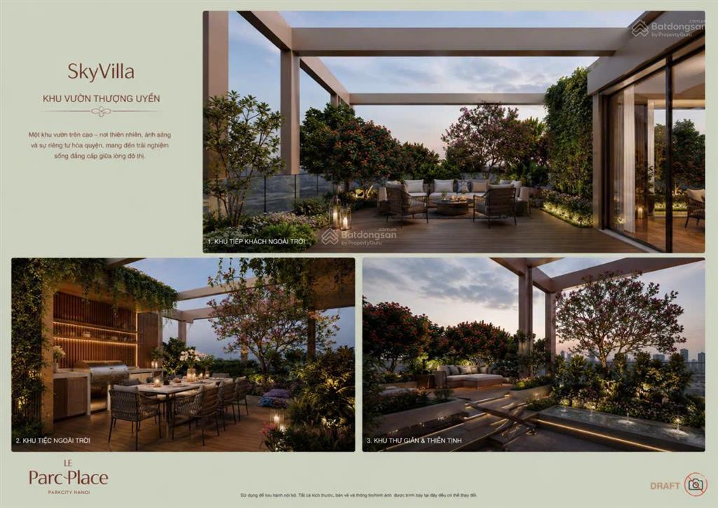 Skyvilla sân vườn 208m2, căn siêu hiếm tại le parc place