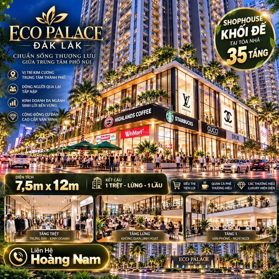 Bán shophouse khối đế eco palace đắk lắk