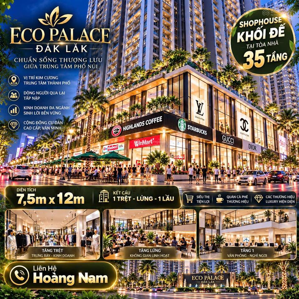 Bán shophouse khối đế eco palace đắk lắk