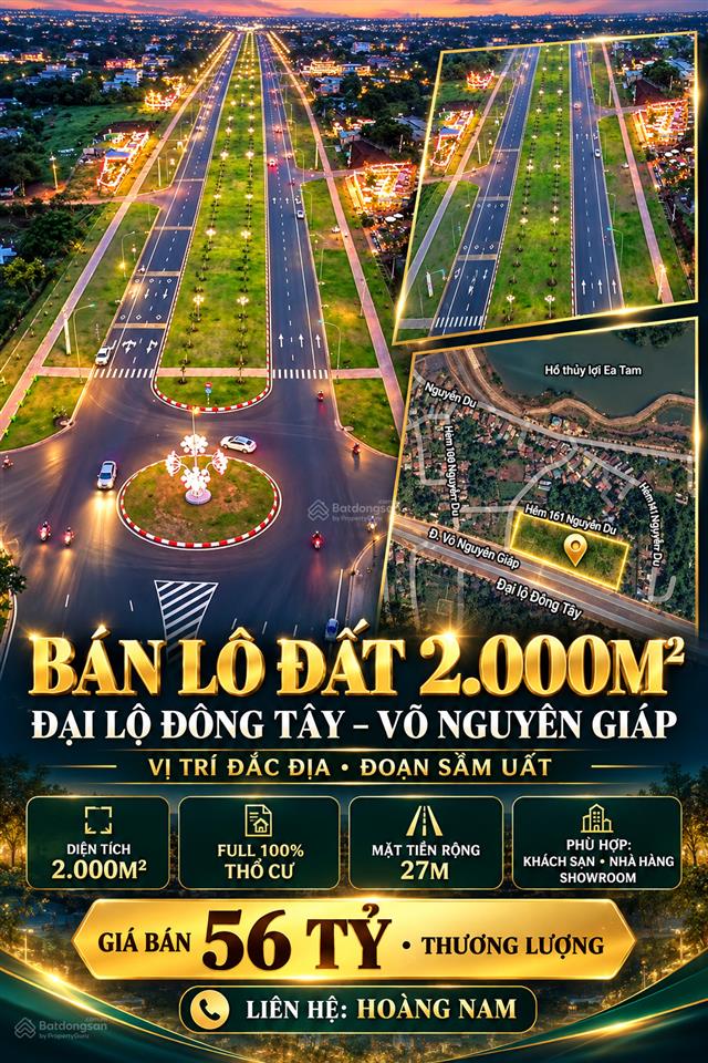 Bán lô đất 2000m2 đại lộ đông tây võ nguyên giáp