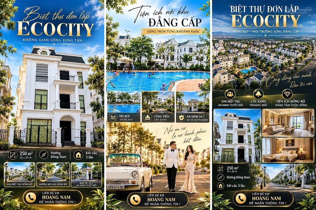 Bán biệt thự đơn lập ecocity 250m2