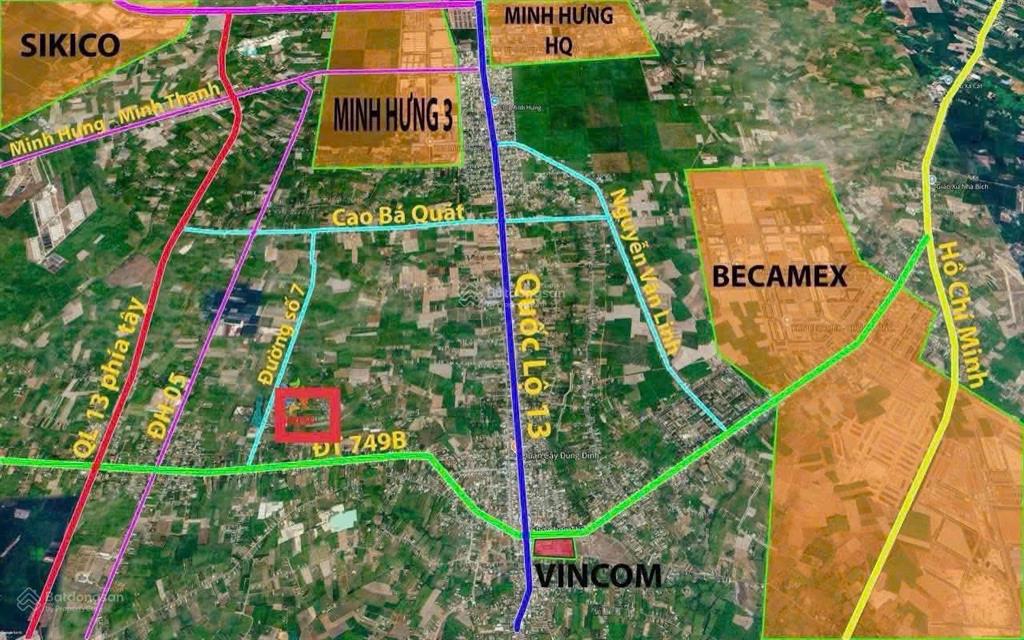 Bán đất ngay chợ minh long cách đt 749 vào 100m, dt 225m2 có 60m2 tc, giá 599 triệu
