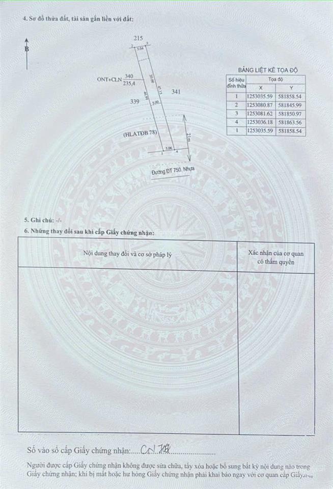 Cần tiền bán lại lô đất mặt tiền đt 750 với giá 960 triệu có 100m2 thổ cư