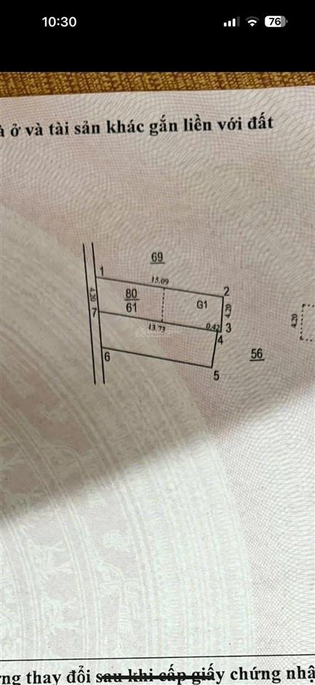 Chính chủ bán 61m2 đất ngõ 8 quang tiến, ngõ trước nhà thông cách oto tránh 10m, 9.5tỷ thương lượng