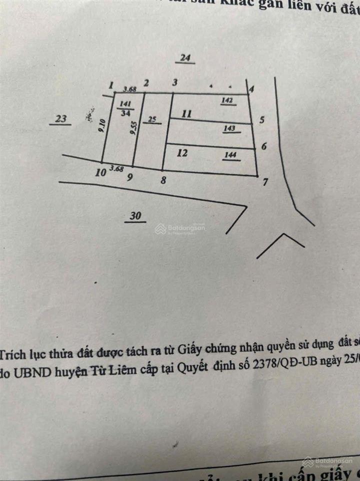 Bán đất tây mỗ 34m2 ô tô vào nhà giá chào 147 triệu/m2.