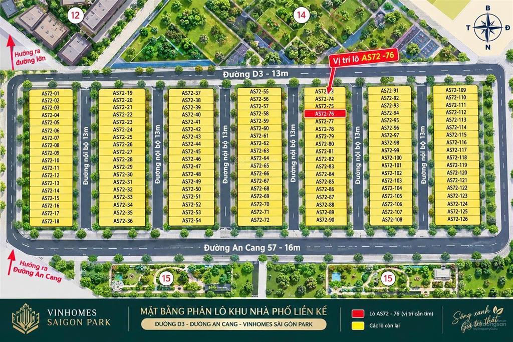 Bán căn liền kề as 72 nhà phố liền kề vinhomes sài gòn park hóc môn