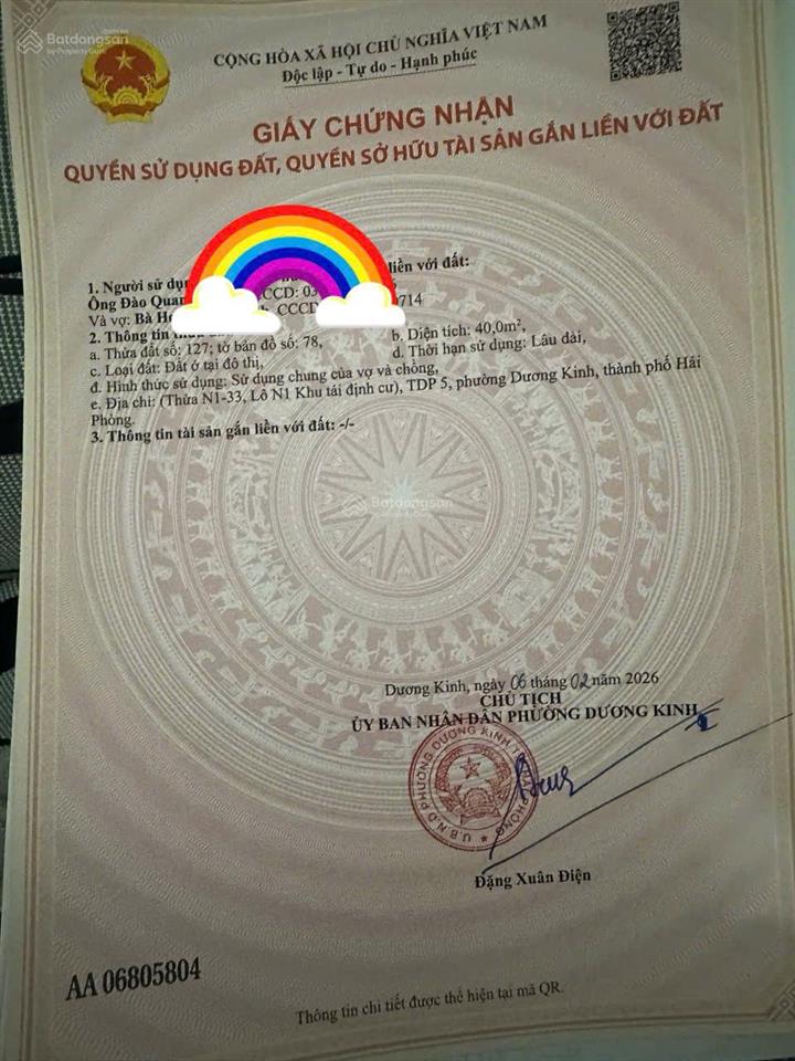 Chỉ 1 tỷ x  lô đất tđc hoà nghĩa đường 10m, kdc đông đúc, tiềm năng sinh lời