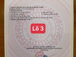 Bán đất phân lô siêu đẹp  đức hậu, nam đồ sơn, ô tô vào tận nơi chỉ hơn 1 tỷ