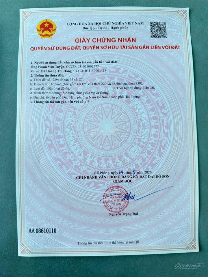 Cc bán lô f0 tuyến 2 hợp đức, ngõ rộng trải nhựa, oto vào tận đất