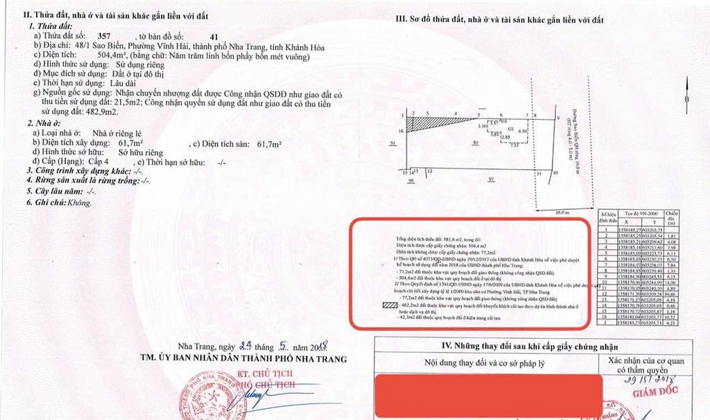 Bán 504m2 ngang 15m đường sao biển, vĩnh hải, nha trang chỉ 83 triệu/m20964 326 ***