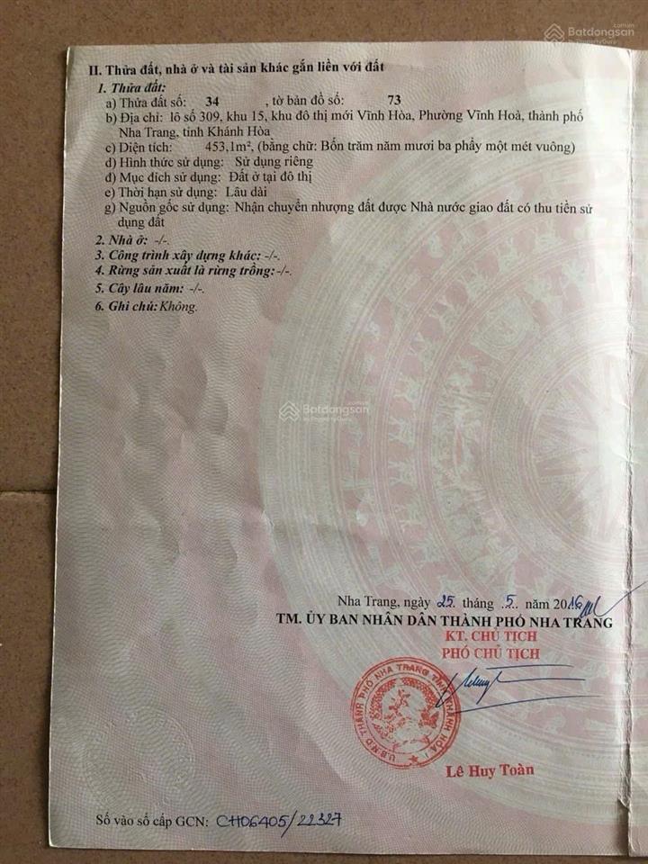 Chỉ 110 triệu/m2 bán đất mặt biển đường nguyễn cơ thạch, kđt vĩnh hoac, phường bắc nha trang