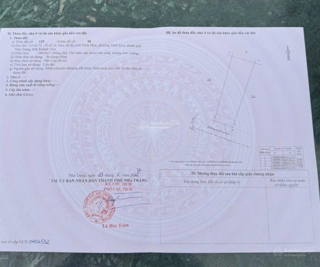 Kẹt tiền bán gấp đất hướng biển đường huỳnh văn nghệ  kđt vĩnh hoà, nha trang chỉ 49 triệu/m2