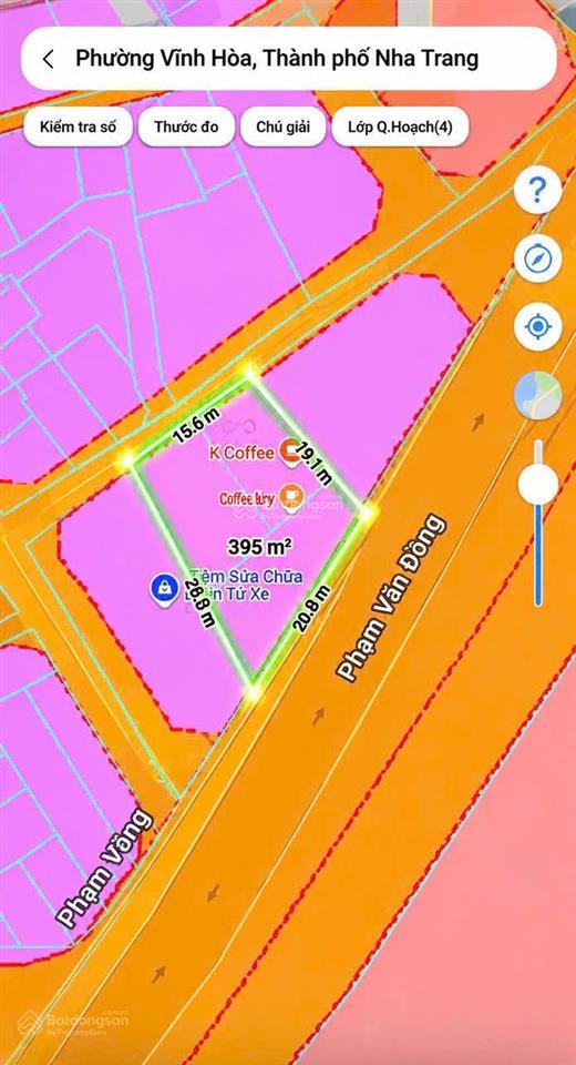 Bán 392,3m2 ngang 20,8m đất mặt tiền đường phạm văn đồng, phường vĩnh hoà, nha trang0964 326 ***