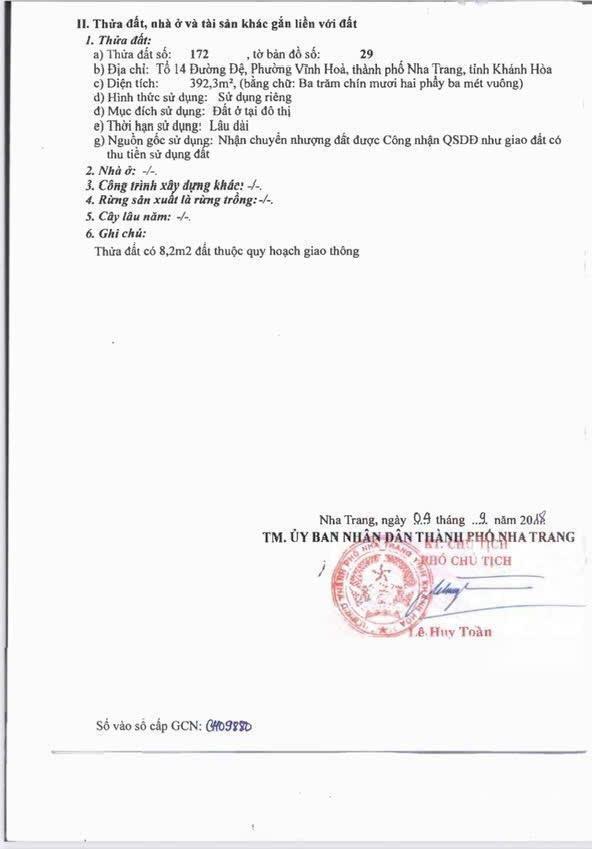 Bán 392,3m2 ngang 20,8m đất mặt tiền đường phạm văn đồng, phường vĩnh hoà, nha trang0964 326 ***