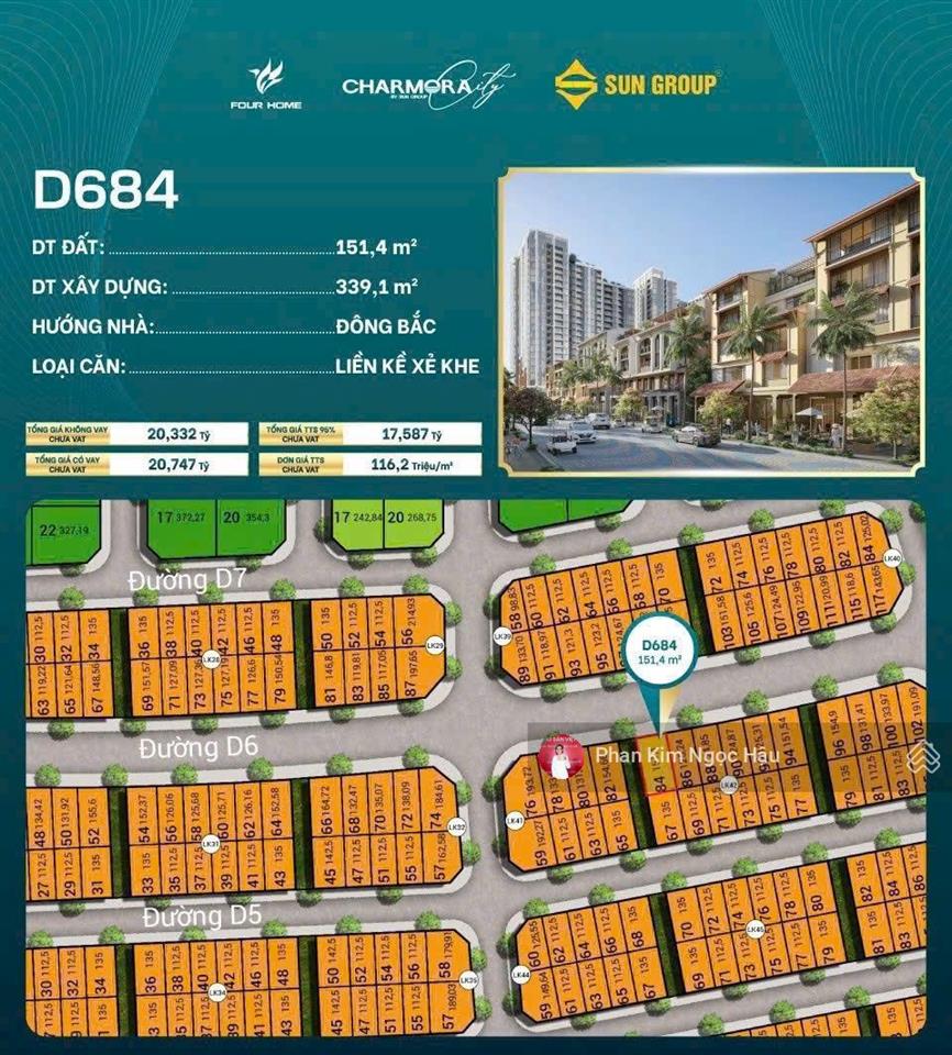 Căn liền kề xẻ khe sở hữu mặt tiền 9 mét cực hiếm tại charmora city nha trang