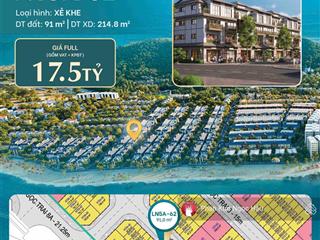 Chuyển nhượng căn góc 4 tầng xẻ khe hiếm có trục nt5a vinhomes pearl bay nha trang