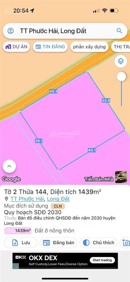 Mảnh vườn xoài 1439m2 (40x36m) thị trấn phước hải  view núi siêu đẹp  gần biển phước hải