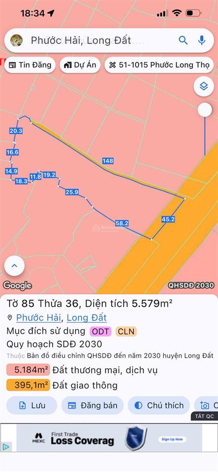 Nằm ngay trên mặt tiền đường ven biển vũng tàu  bình châu 42m 6 làn xe