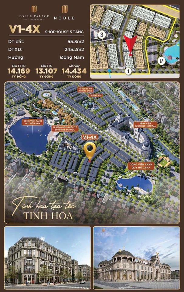 Bán nhà mặt phố noble palace tây thăng long, 13,7 tỷ, 5 tầng 245m xây dựng duy nhất