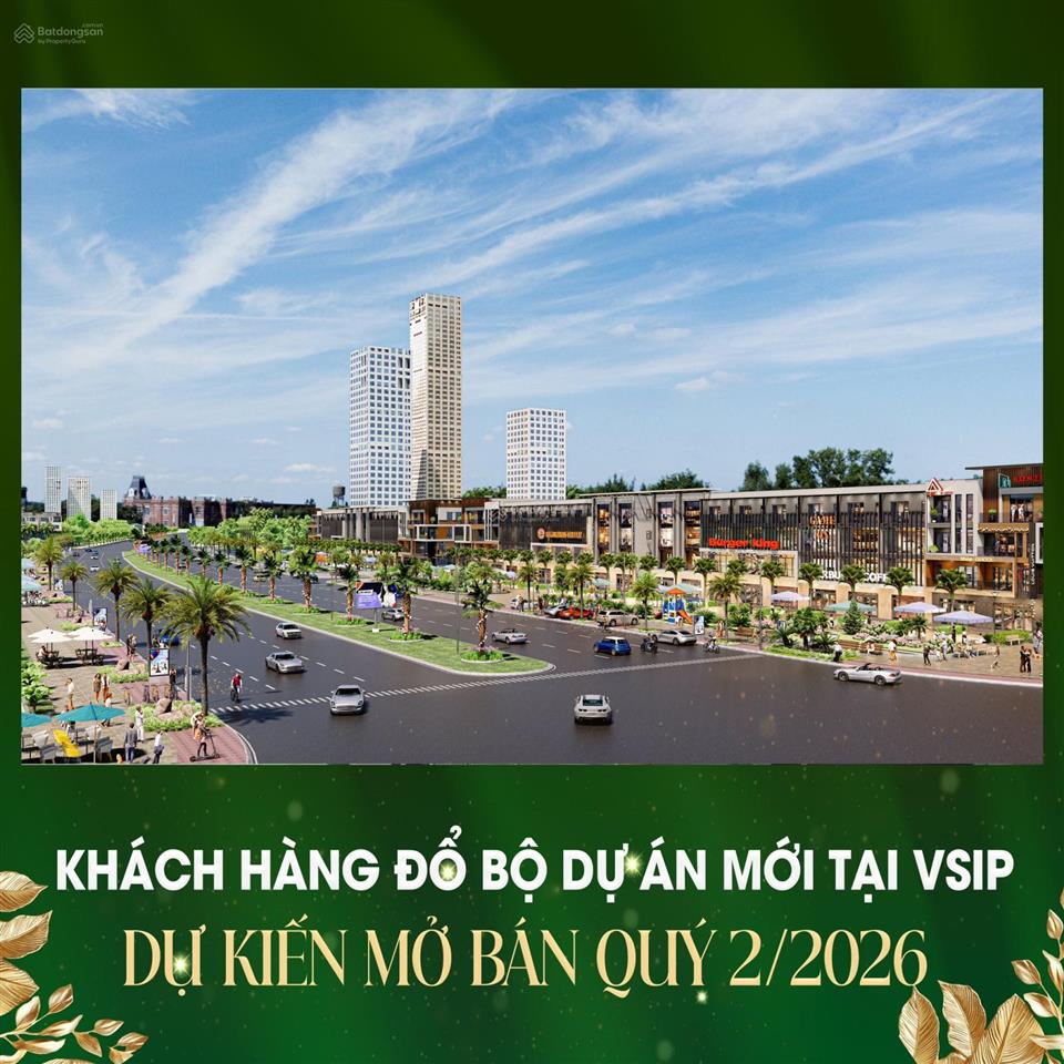 Shophouse đại lộ nguyễn trãi vsip 96m2 giá 9,45 tỷ  xây 4 tầng, đường 56m, vỉa hè 20m