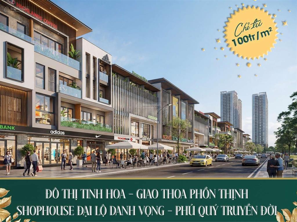 Bán shophouse 120m2, giá 11.7 tỷ đại lộ danh vọng nguyễn trãi vsip  wall street của hải phòng