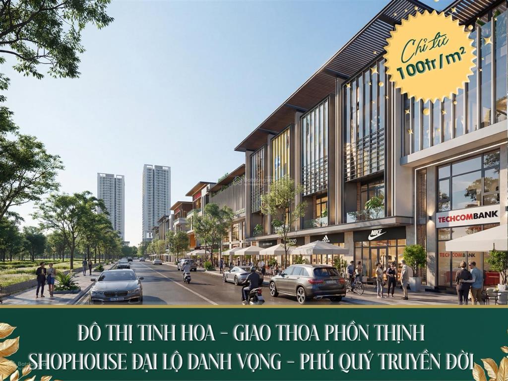 Shophouse 96m2 giá 9,45 tỷ the greenery 2  đại lộ cầu nguyễn trãi 130m, lõi vsip hải phòng