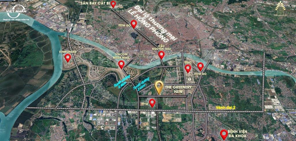 Shophouse 96m2 giá 9,45 tỷ the greenery 2  đại lộ cầu nguyễn trãi 130m, lõi vsip hải phòng