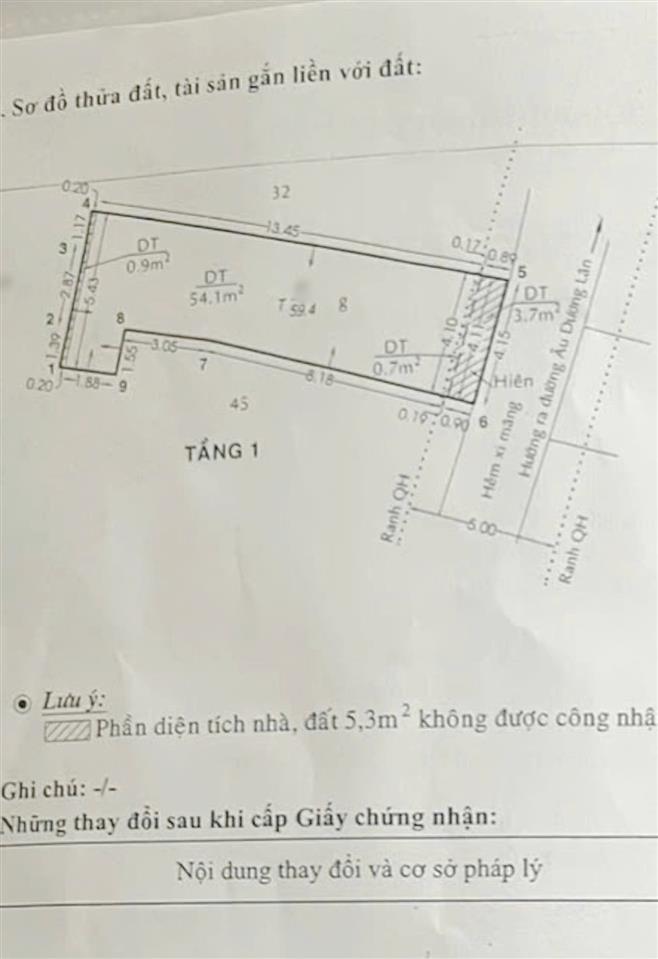 Nhà cũ vị trí đẹp 4.1*14.5/NH 5.5m hẻm 154 Âu Dương Lân P3Q8