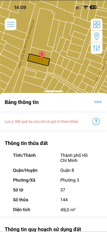 Bán nhà hẻm 3m 184 Âu Dương Lân P3Q8 (P.Chánh Hưng) ko lộ giới